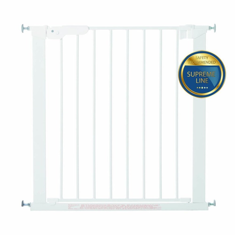 Barrière de sécurité pour porte/escalier avec rallonges - système de serrage blanc