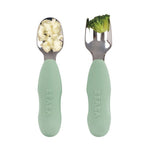 Béaba | Cuillère et fourchette en inox - Vert sauge