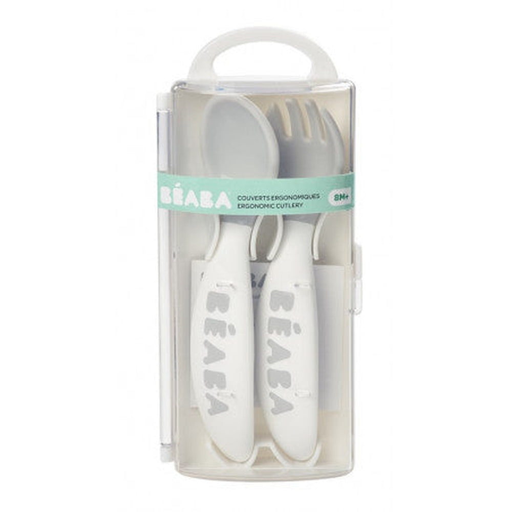 Béaba Cuillères d'apprentissage - couvert ergonomique pour enfant - gris