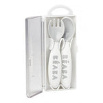 Béaba Cuillères d’apprentissage - Couverts ergonomiques pour enfants - Gris