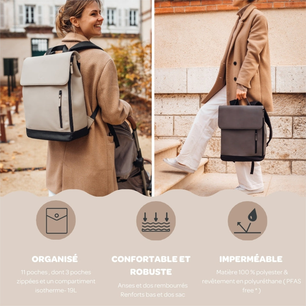 Sac à langer à dos Béaba - Oslo Beige