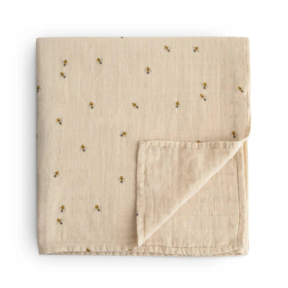 Mushie Swaddle - 120x120cm - petites abeilles