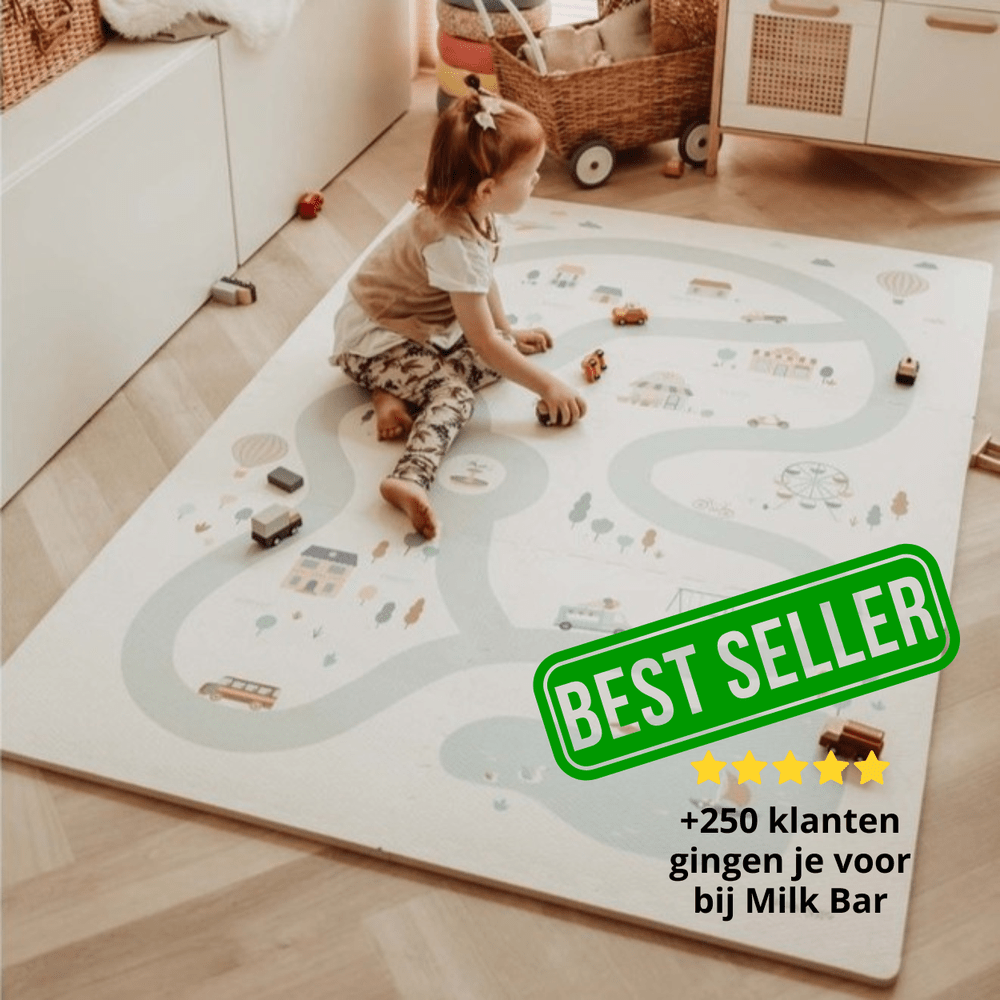 Play&Go Tapis de jeu puzzle - Eevaa 2In1 tapis puzzle/boîte de rangement - Village/Terrazzo | Foam