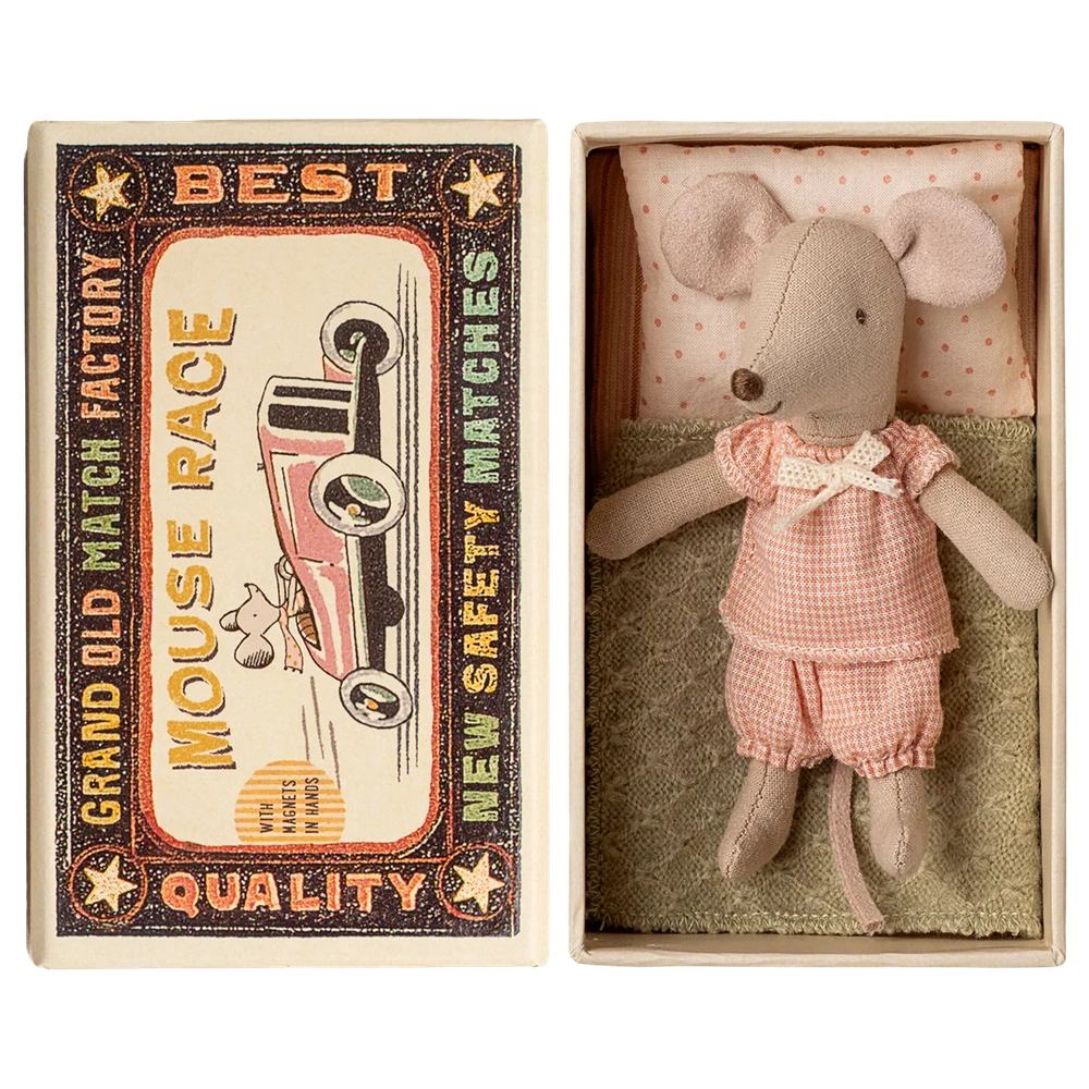 Maileg Petite souris sœur dans une boîte d’allumettes