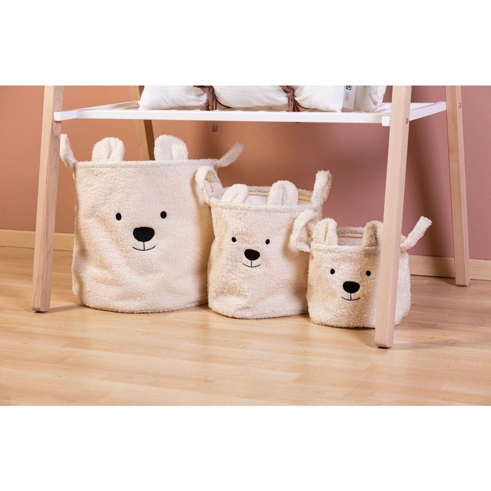 3 paniers de rangement - Teddy/marron