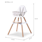 Evolu 2 - Naturel / Blanc 2 en 1 + Support - Réglable en hauteur