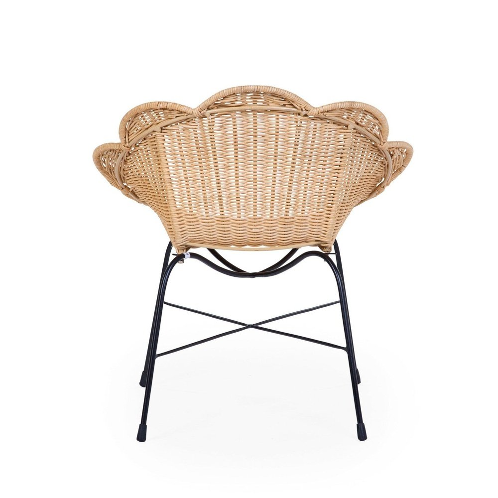 Chaise haute enfant Flower en rotin