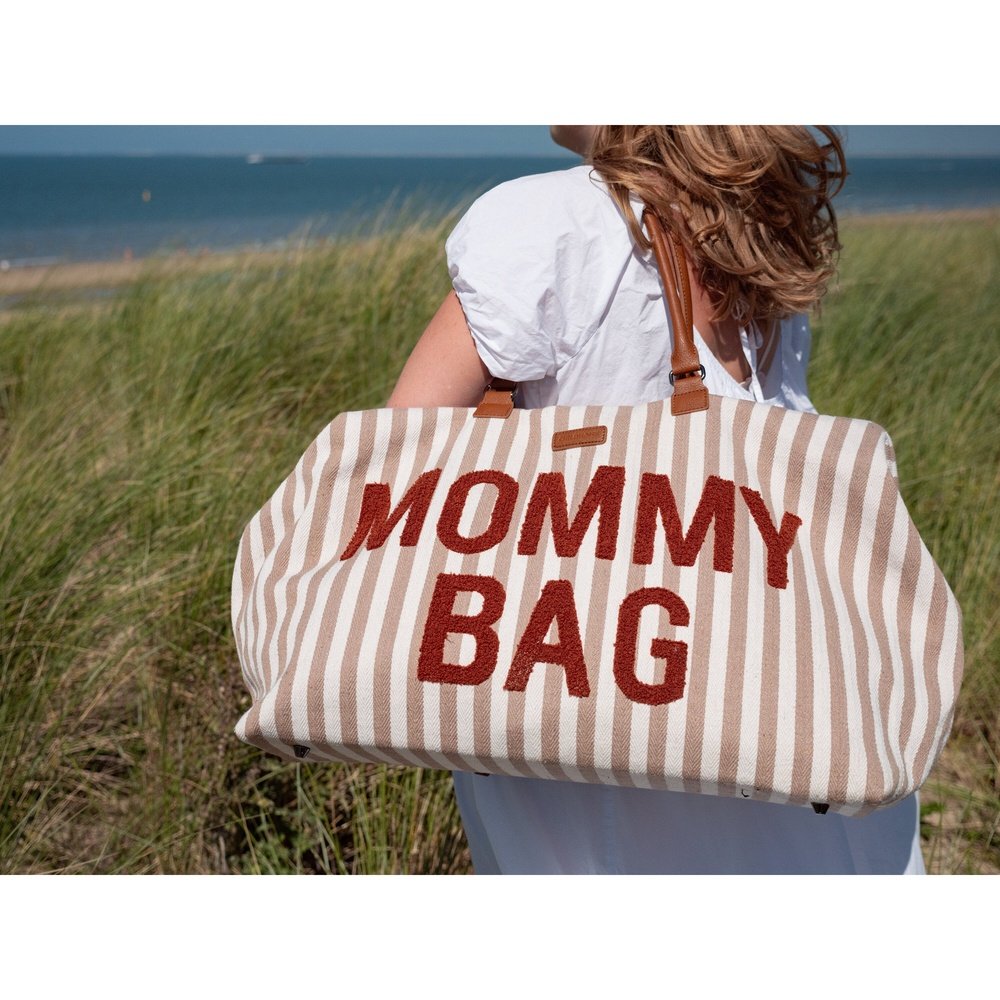 Sac à langer Mommy Bag - rayures nude
