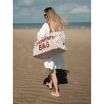 Mommy Bag Sac à langer / sac de soin - Rayures nude