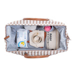 Mommy Bag sac à langer / sac à langer - rayures nude