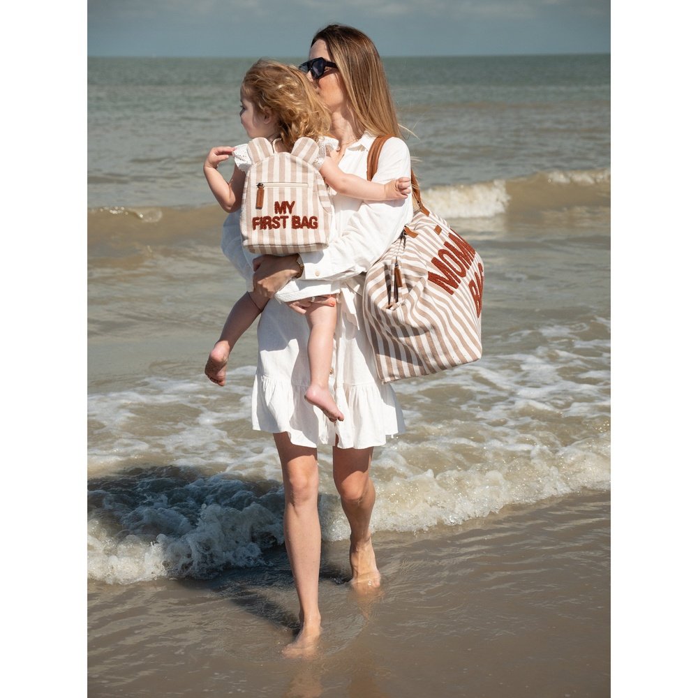 Sac à langer Mommy Bag - Rayures nude
