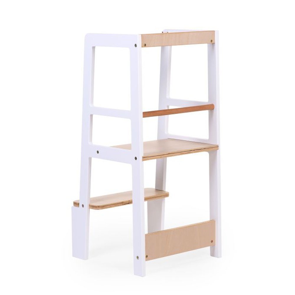 TOUR D'APPRENTISSAGE/MARCHEPIED MONTESSORI - BLANC NATUREL