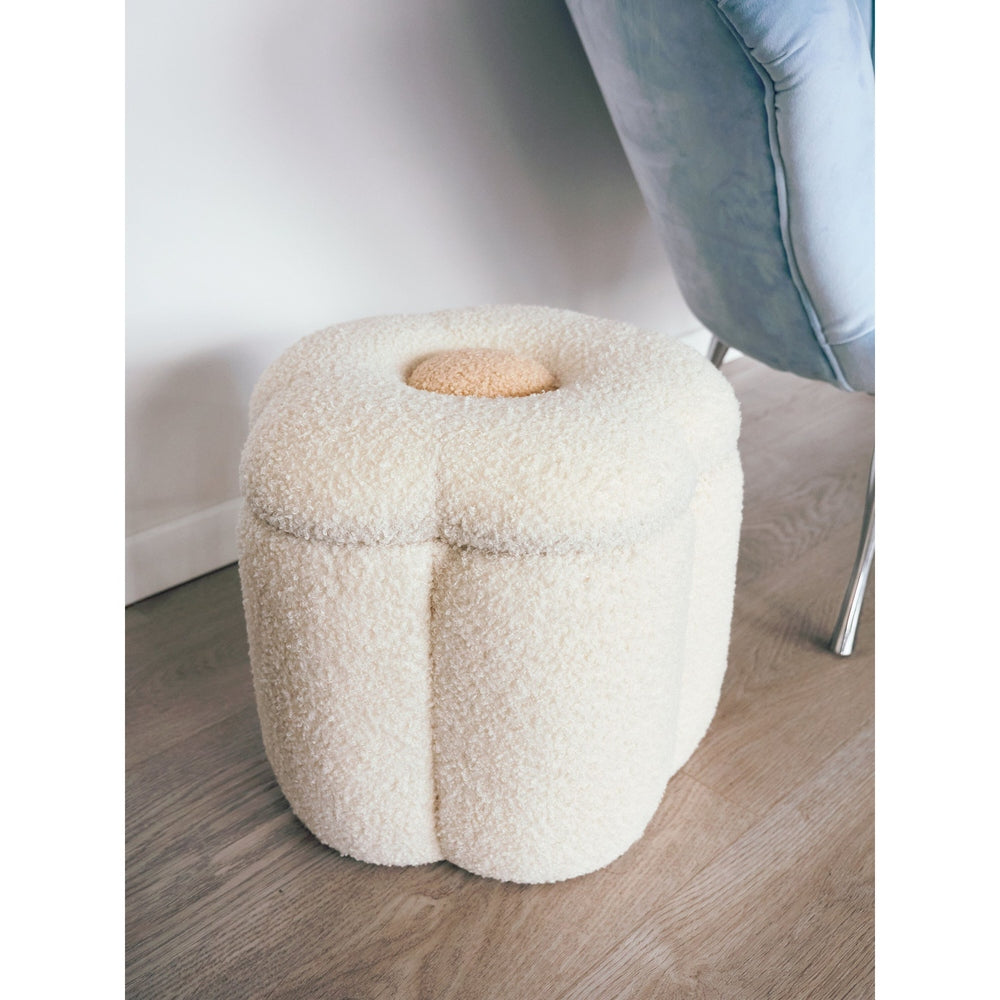 Childhome Pouf fleur - écru / jaune