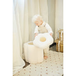 Childhome Pouf Fleur - Écru / Jaune