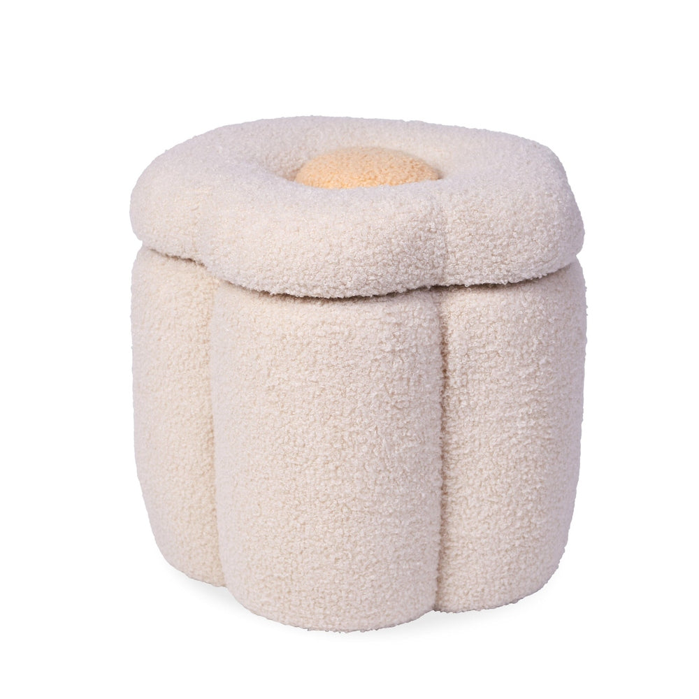 Childhome Pouf fleur - écru / jaune