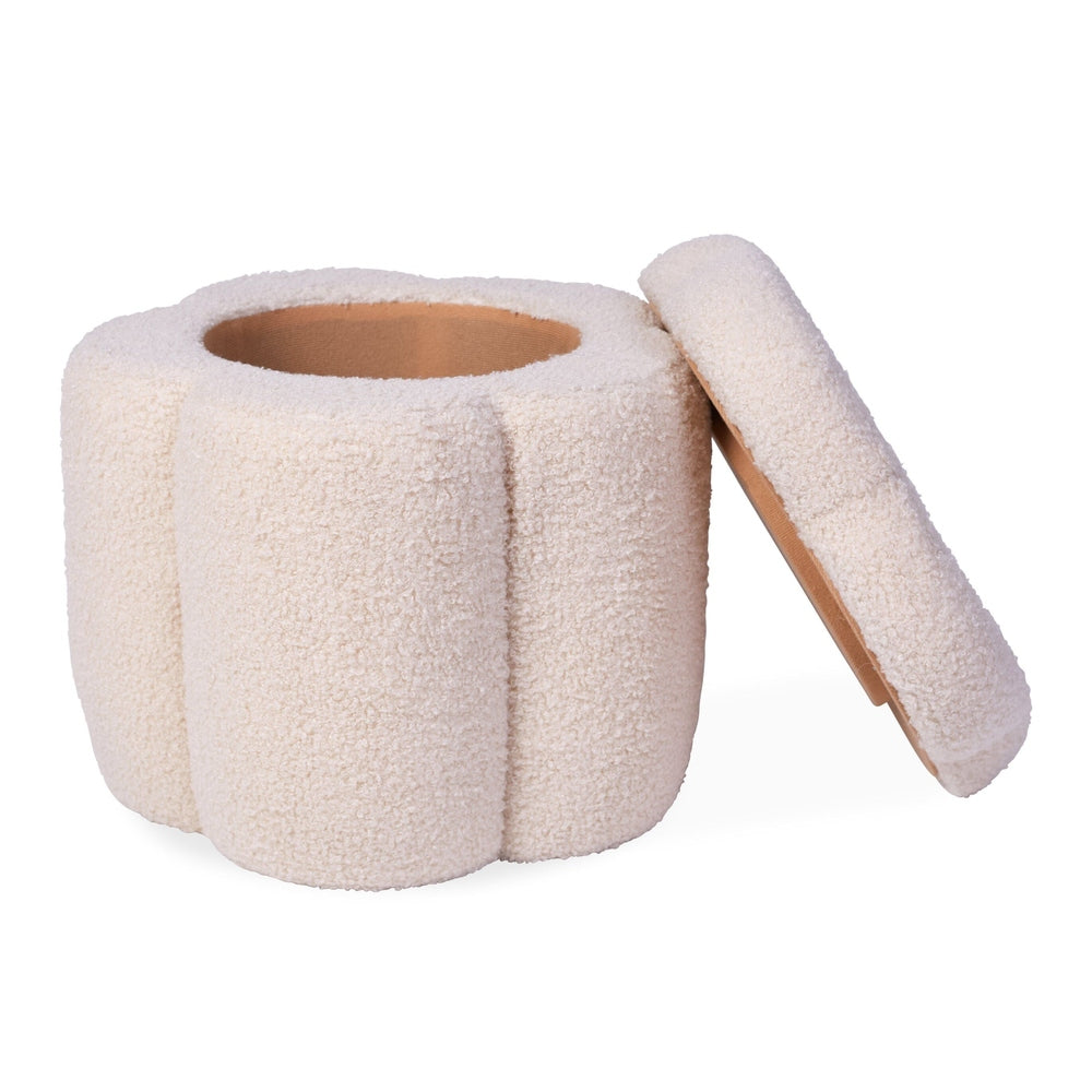 Childhome Pouf Fleur - Écru / Jaune