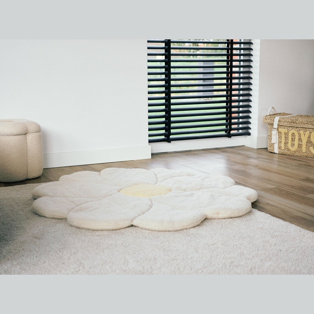 Childhome Tapis de jeu - Fleur - Écru / Jaune