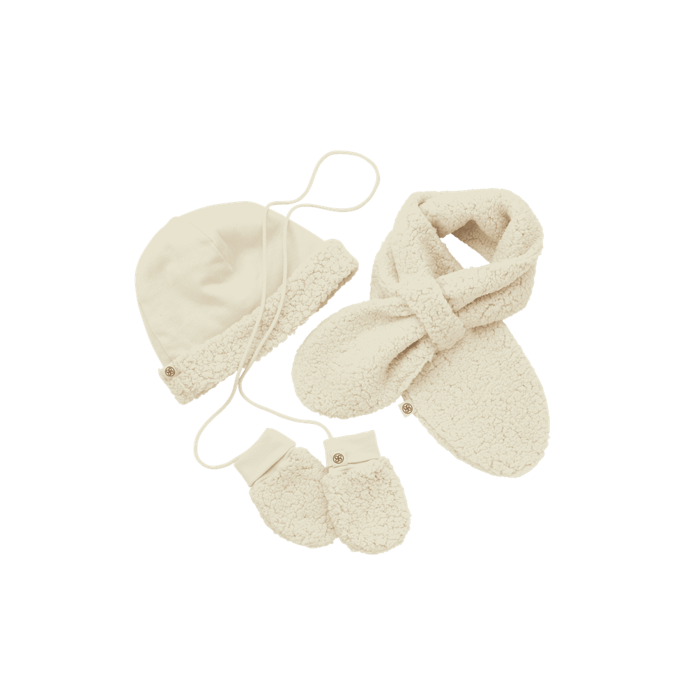 Cloby Bonnet Teddy réversible - blanc cassé