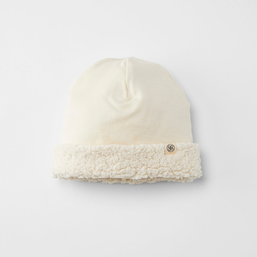 Cloby Bonnet Teddy réversible - blanc cassé