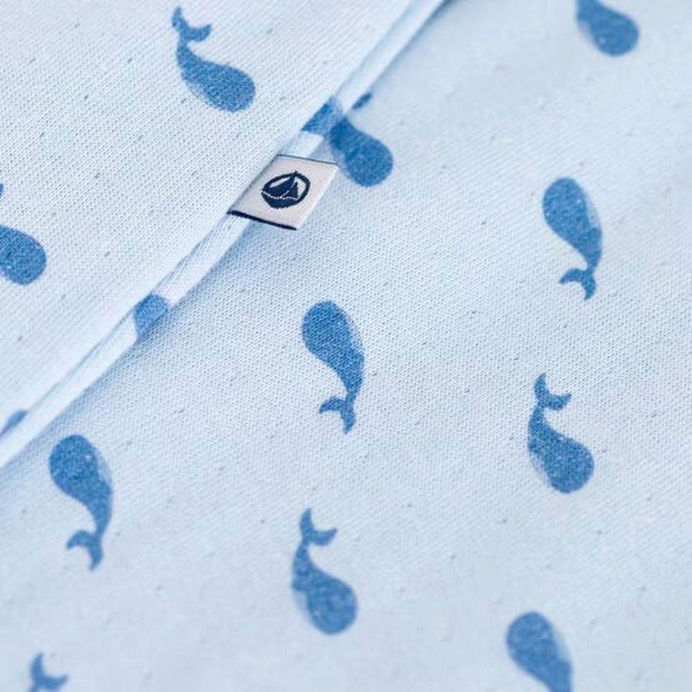 Petit Bateau bodyjama à imprimé baleine en tubique pour bébé