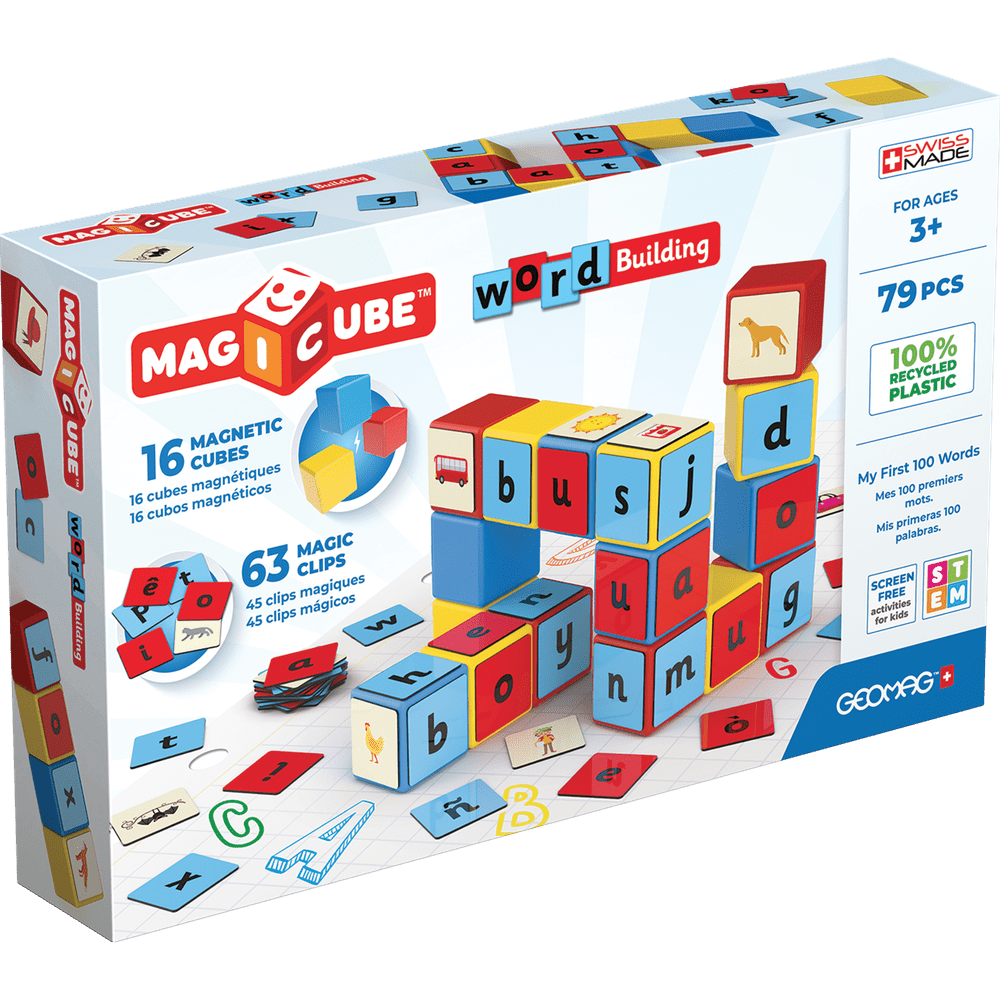 Geomag Magicub jouet magnétique pour construire des mots | 55 pièces