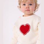 Sweatshirt en coton à motif cœur