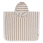 Jollein poncho de bain rayé en éponge vert olive
