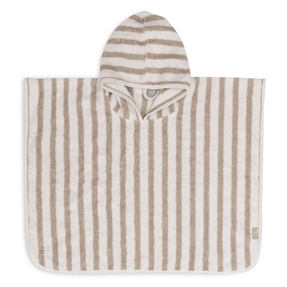 Jollein poncho de bain rayé en éponge vert olive