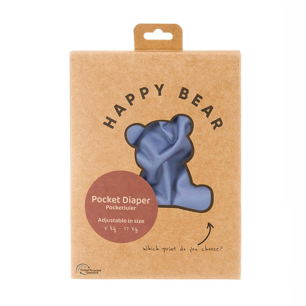 Happy Bear Couche lavable à poche - Denim