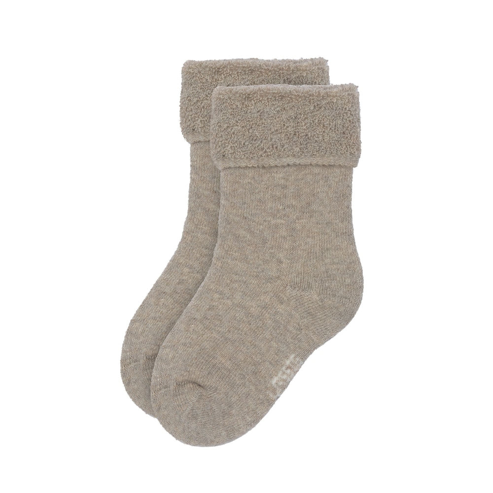 Lässig Lot de 3 chaussettes éponge GOTS - Marron Beige
