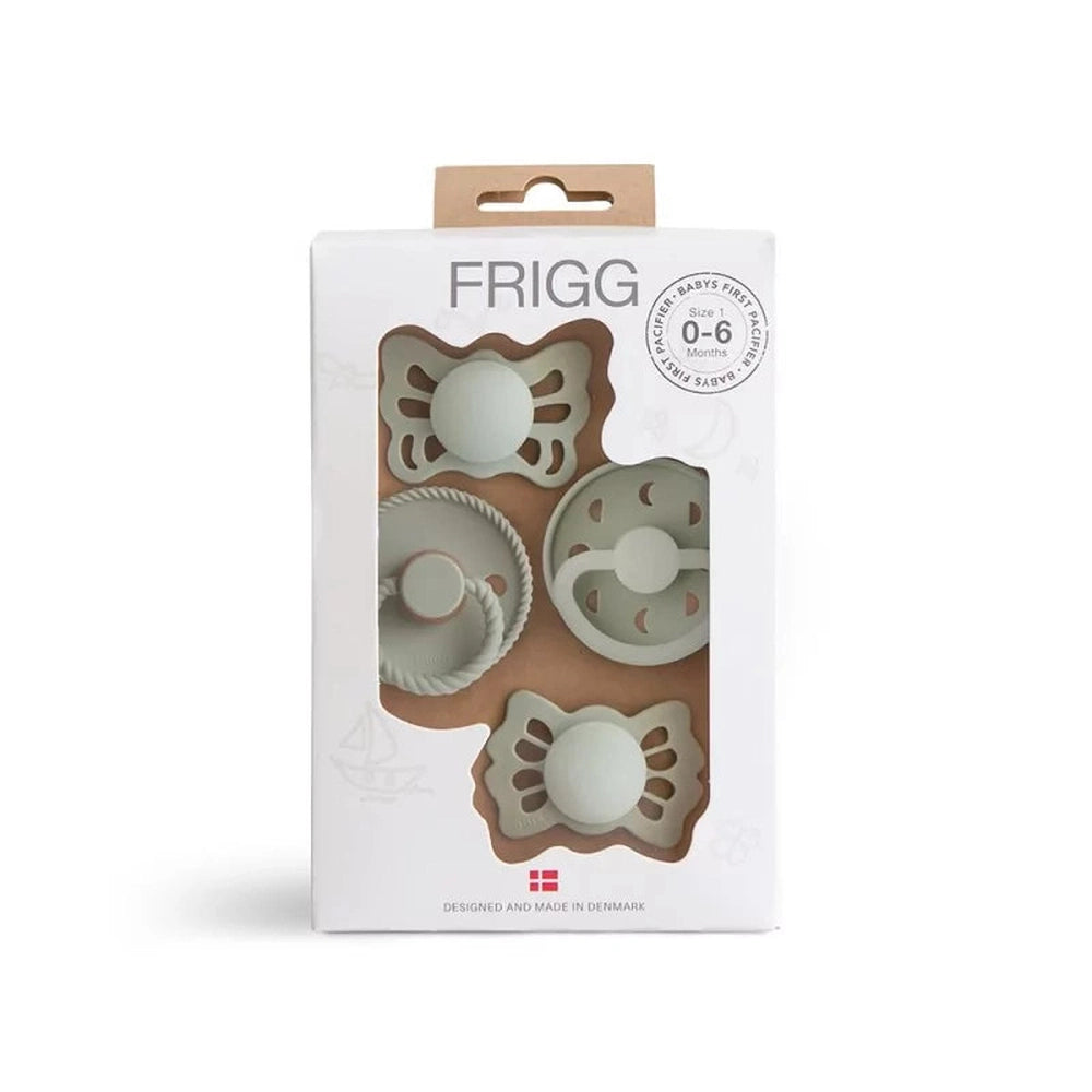 Frigg Baby’s premières sucettes, lot de 4 - Floral Heart Sage T1 - 0-6 mois