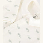 Petit Bateau | Pyjama bébé en velours - Marshmallow/Baleine