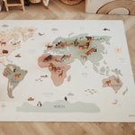 Play&Go Tapis de jeu puzzle - Eevaa 2In1 tapis puzzle/boîte de rangement - carte du monde colorée