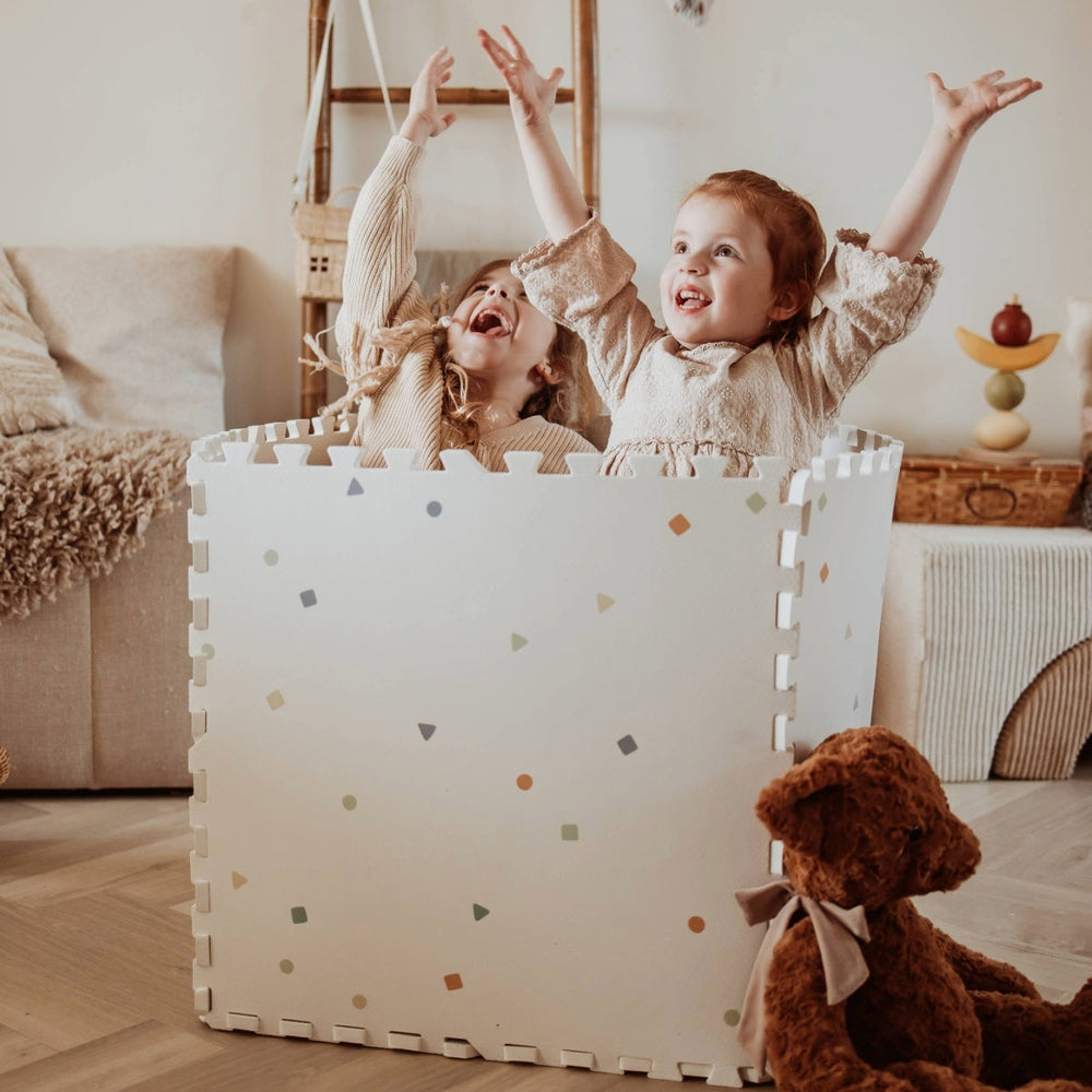 Tapis de jeu puzzle Play&Go - Eevaa tapis puzzle 2-en-1/boîte de rangement - carte du monde design coloré
