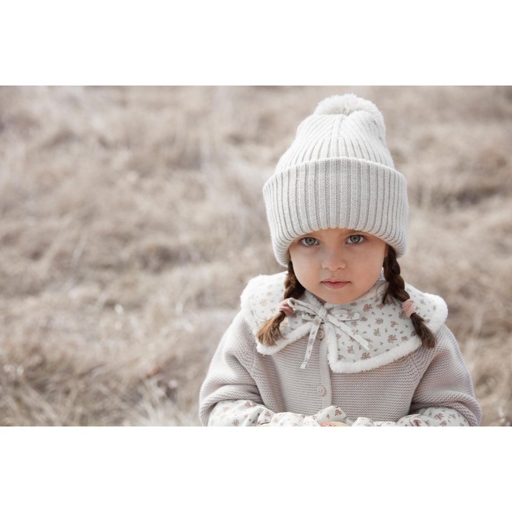 Elodie Details Bonnet en laine Creamy White blanc crème
