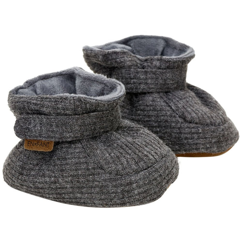 Chaussons en polaire à semelle souple - Gris