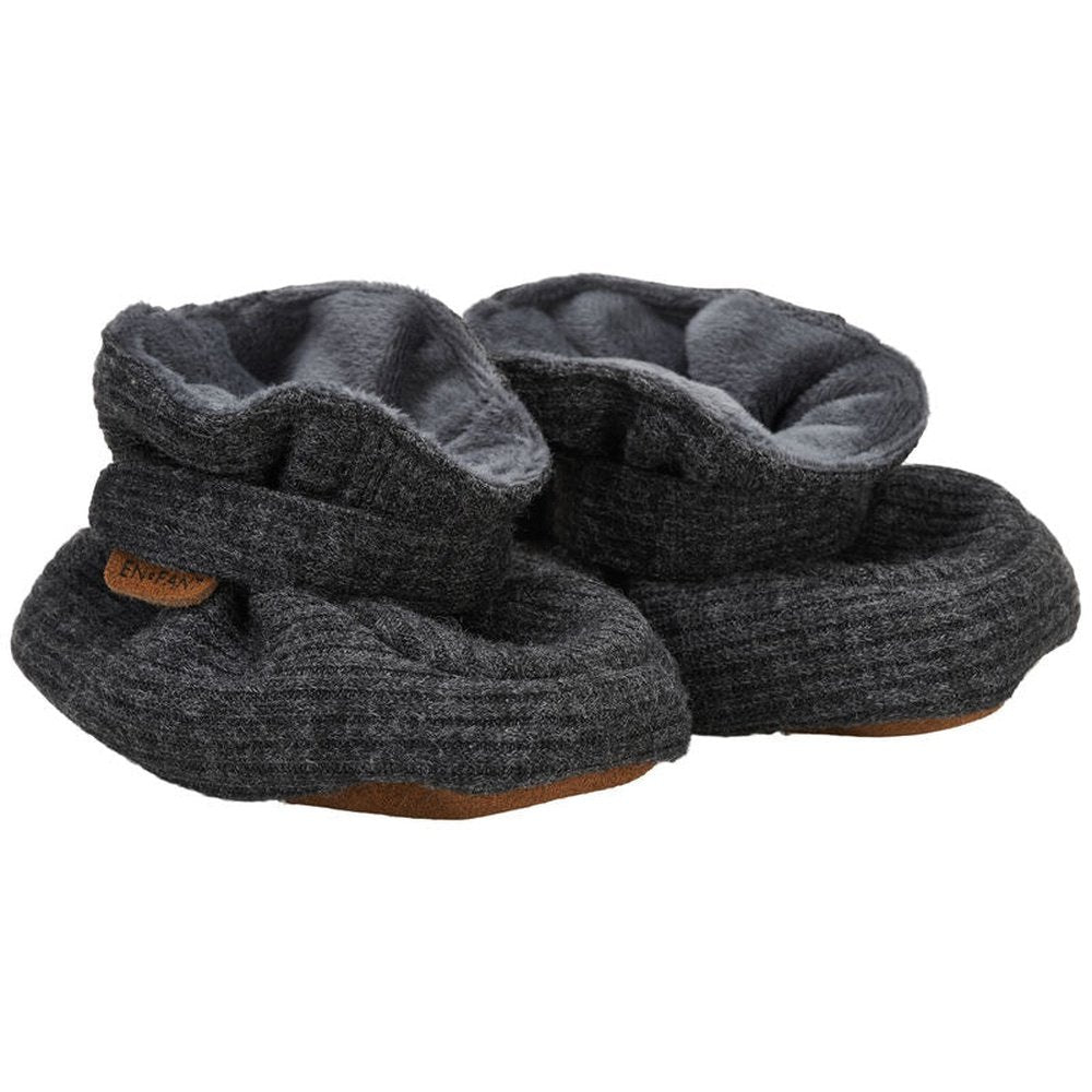 Chaussons en polaire à semelle souple - Gris