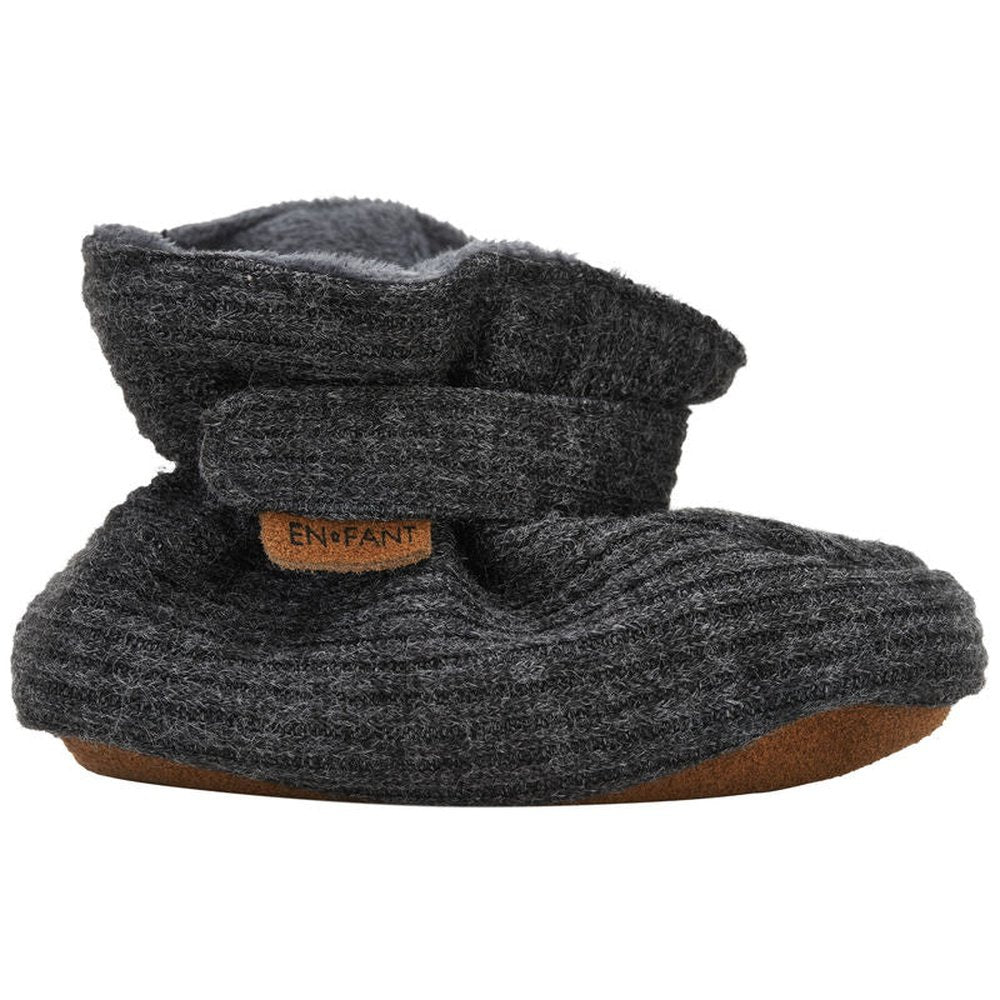 Chaussons en polaire à semelle souple - Gris