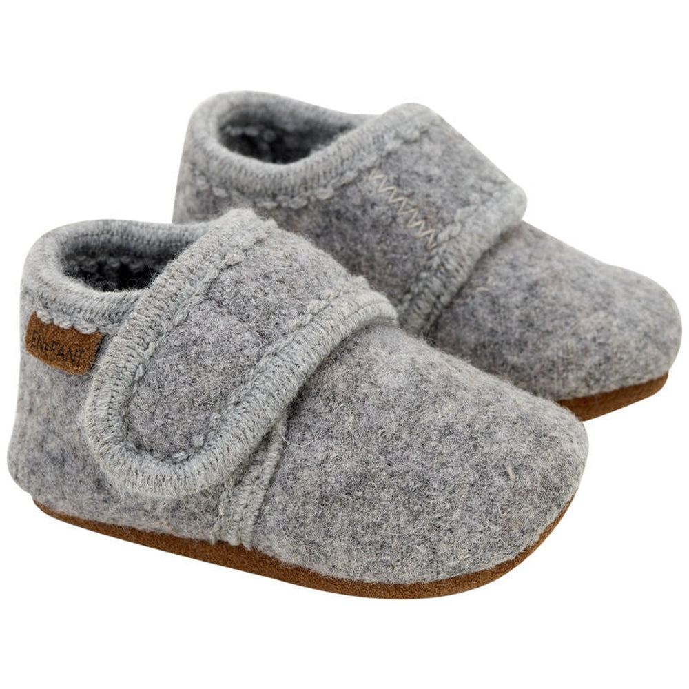 txt
Chaussons en laine - gris chiné