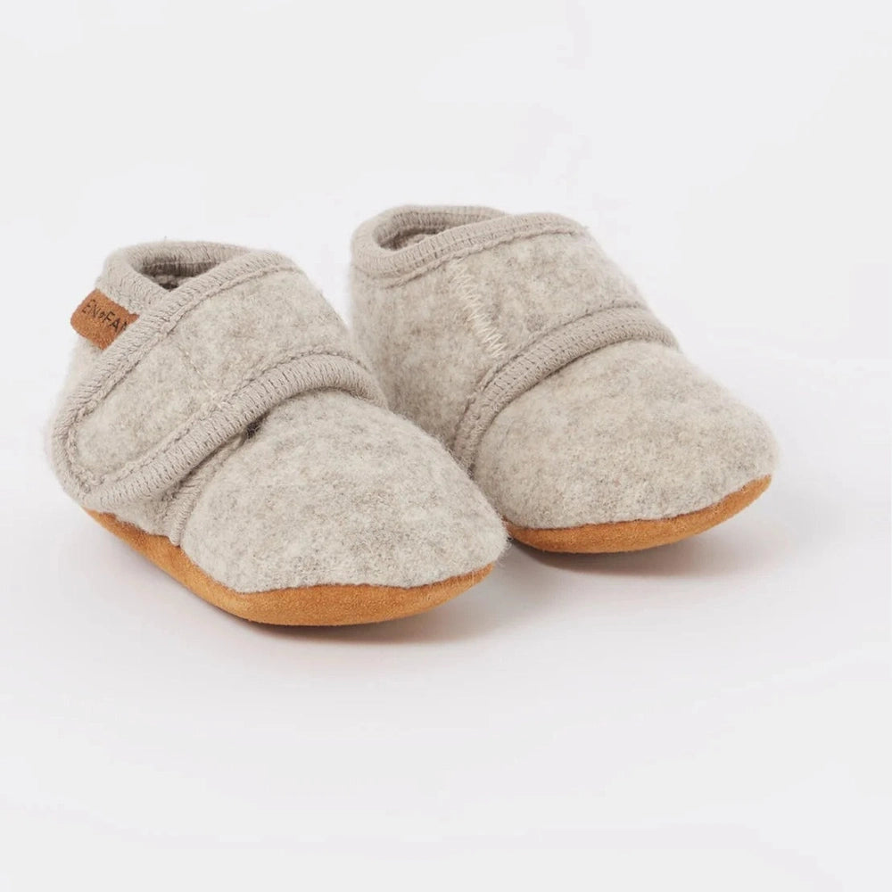 Chaussons en laine En Fant - sable chiné