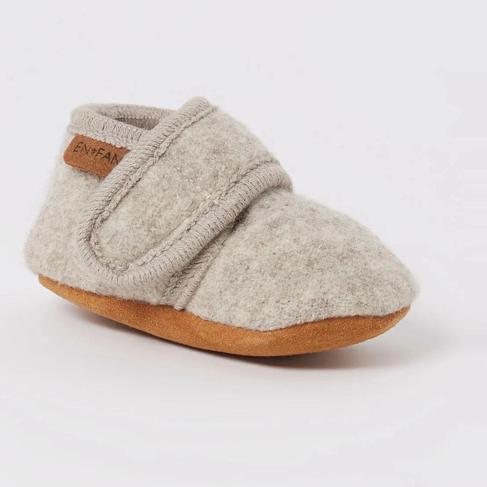 En Fant Chaussons en laine - Sable chiné