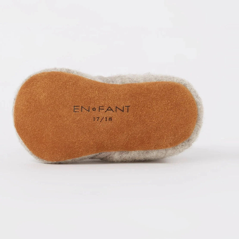 En Fant Chaussons en laine - sable chiné
