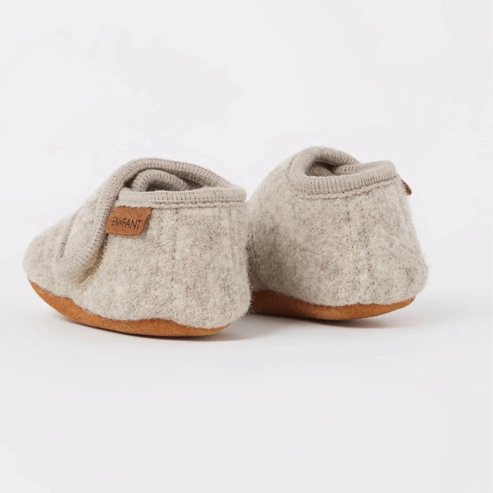 En Fant Chaussons en laine - sable chiné