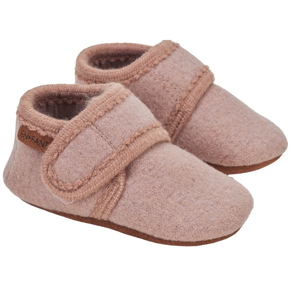 Pantoufles en laine - vieux rose -