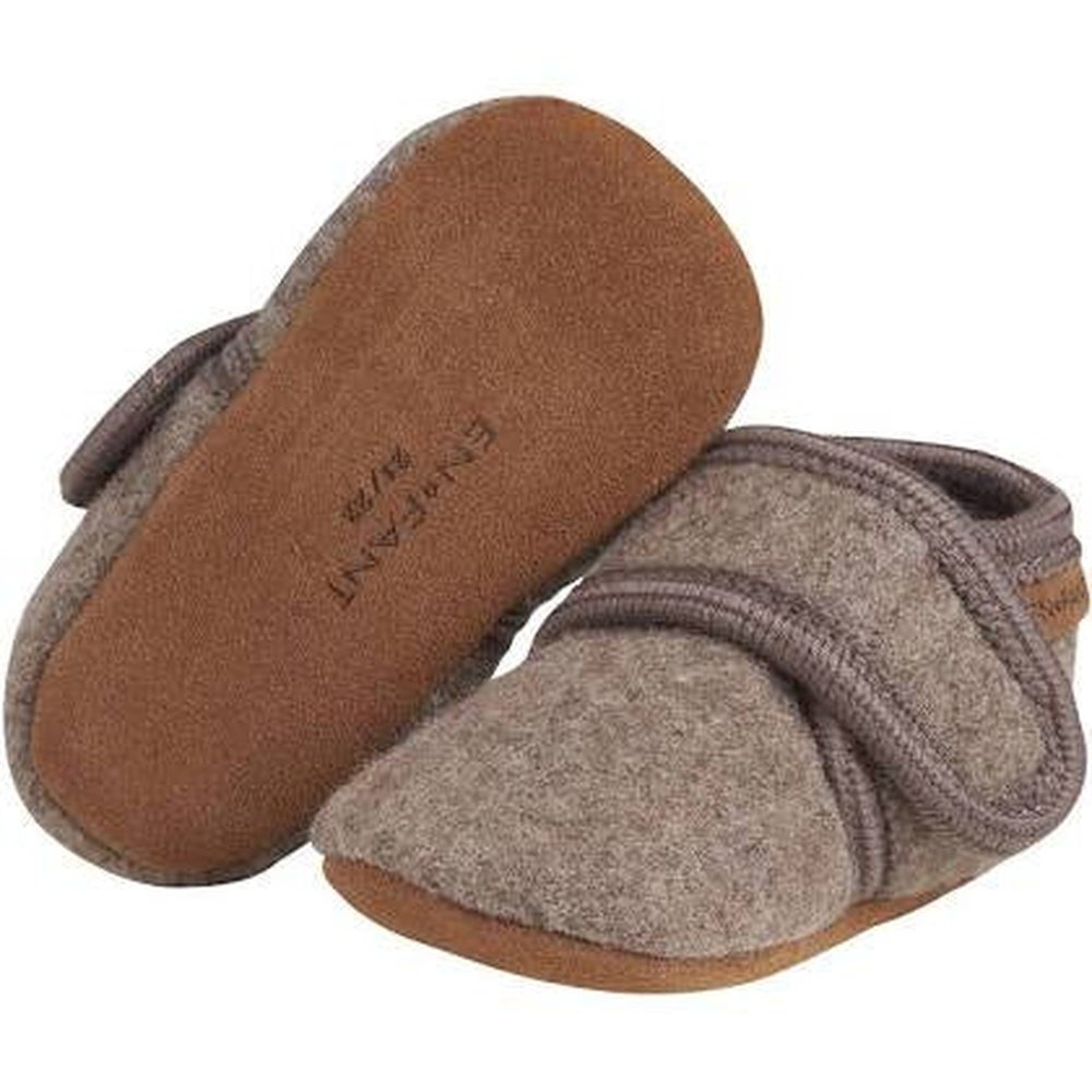 Chaussons en laine - Noyer -