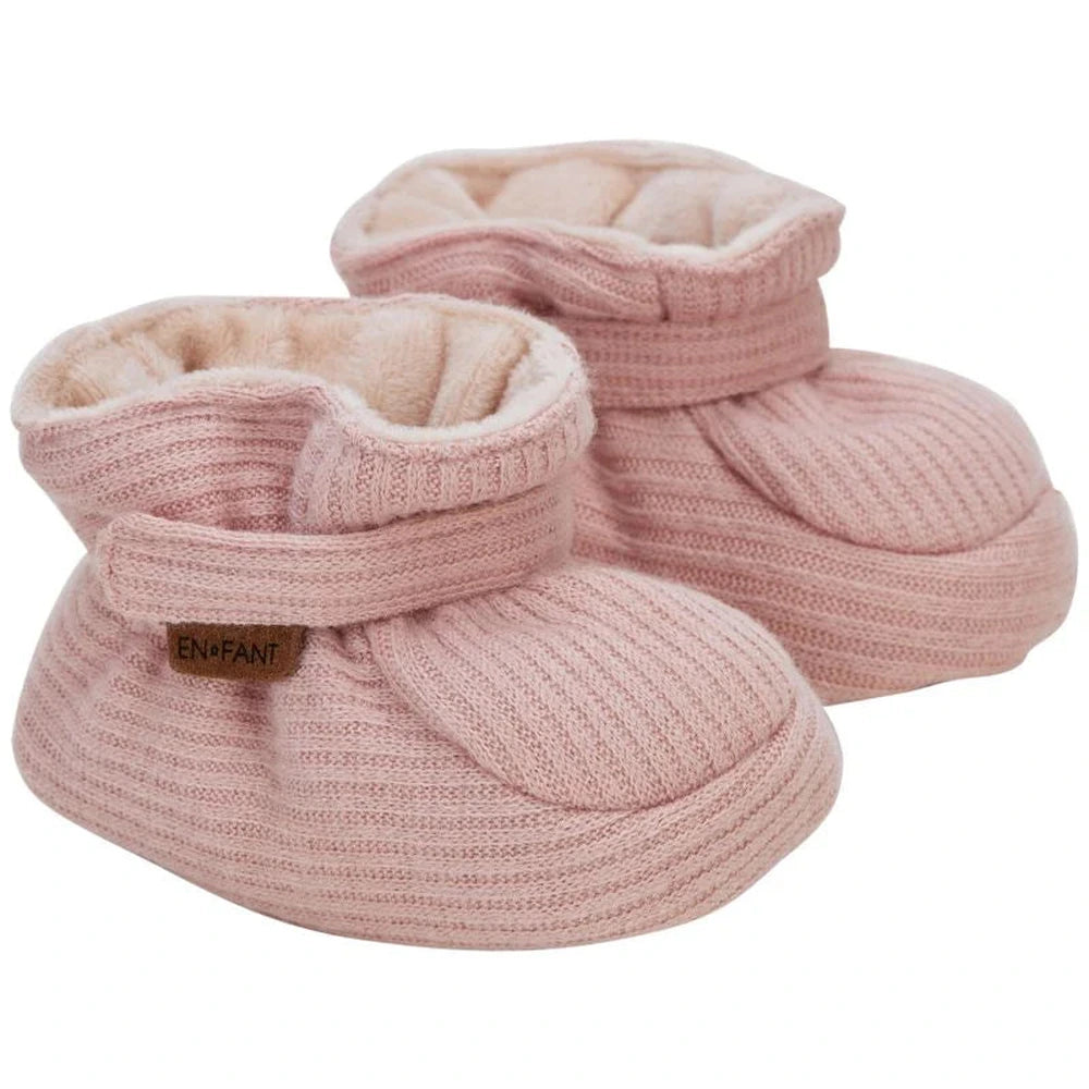 En Fant Chaussons en polaire avec semelle souple - Rose