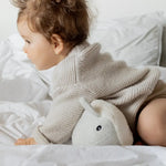 Doudou à battement de cœur Moby - Baleine - Gris