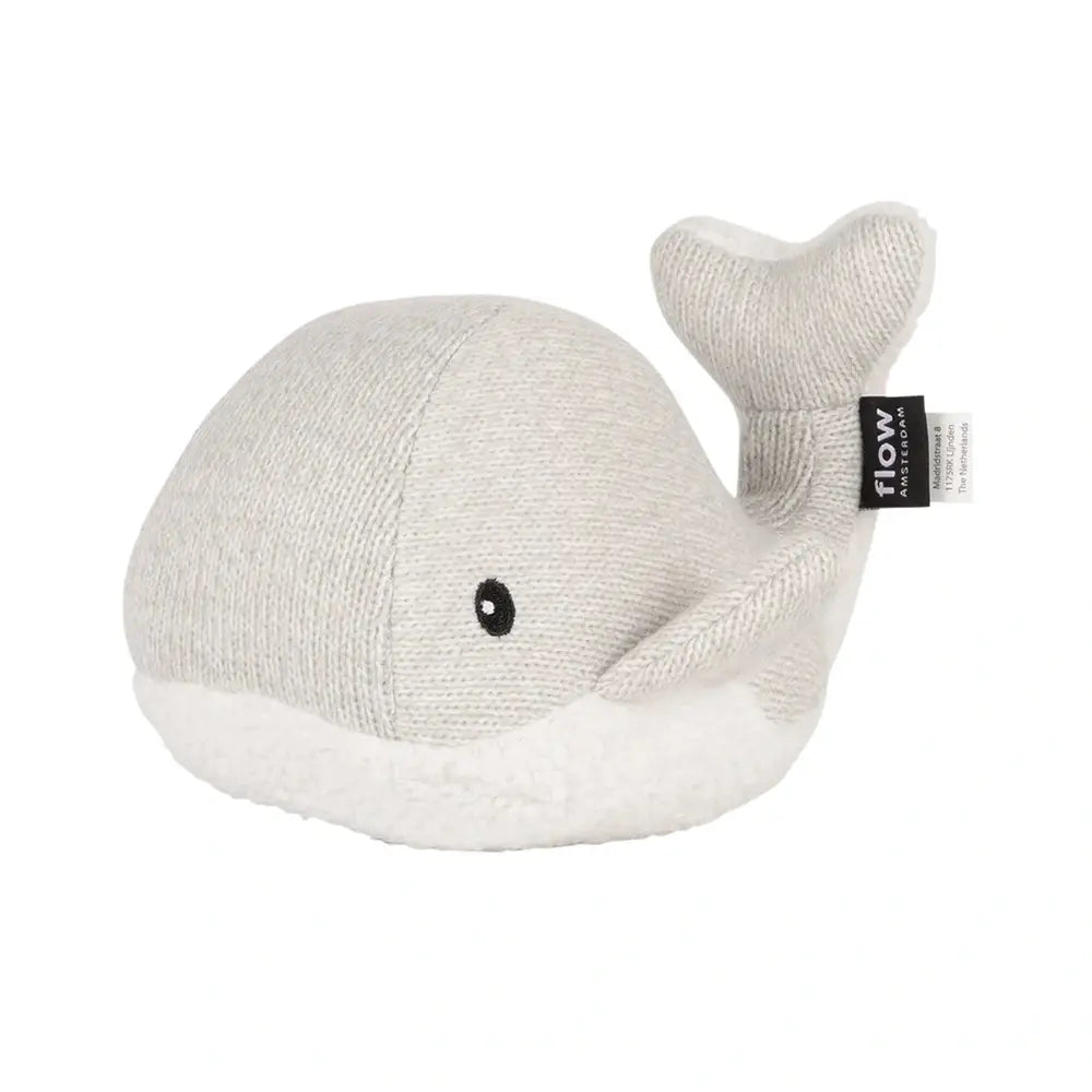 Doudou cœur battant Moby - Baleine - Gris