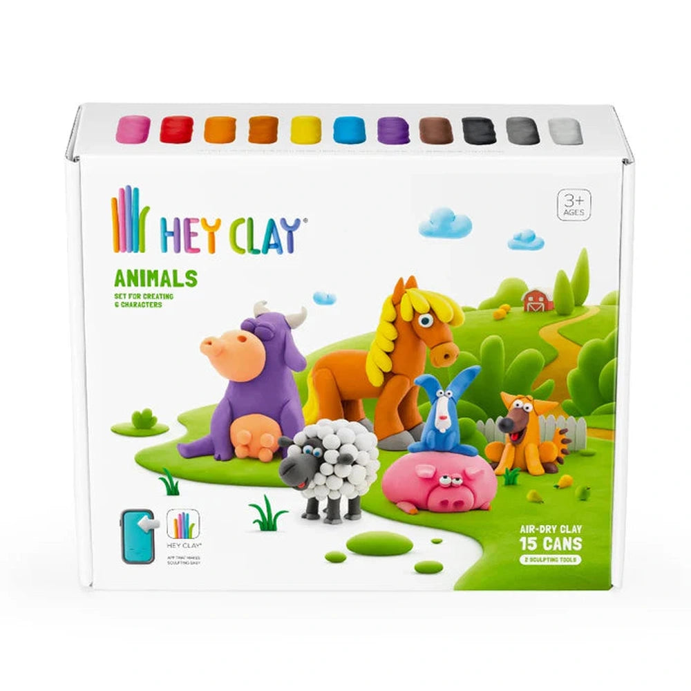 Hey Clay Pâte autodurcissante Farm Animals - 15 pots