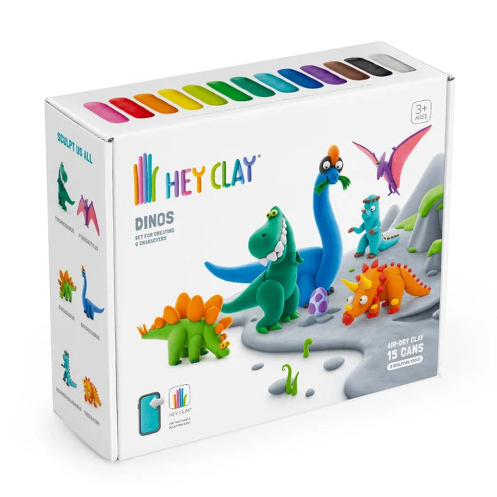 Hey Clay Argile auto-durcissante Dino - 15 pots